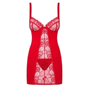 Heartina Chemise & Tanga Rot von Obsessive