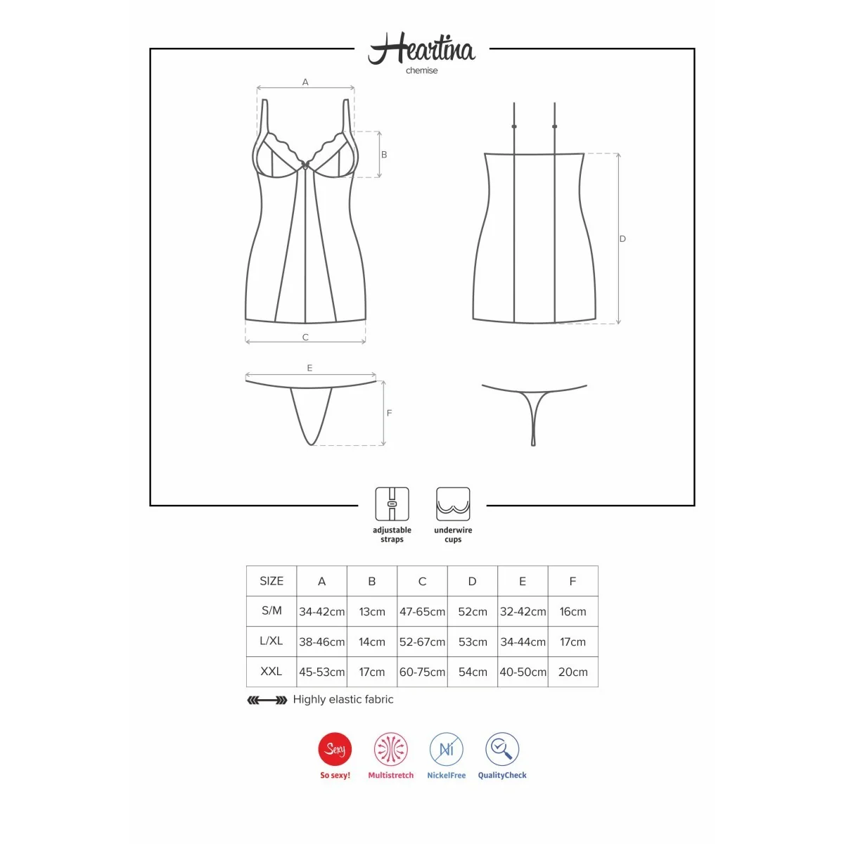 Heartina Chemise & Tanga rot von Obsessive kaufen | Fesselliebe