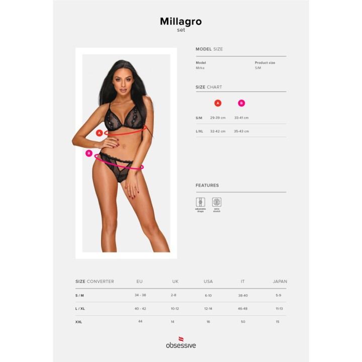 Millagro 2er Set Schwarz von Obsessive | Fesselliebe.de