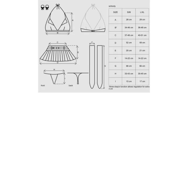 Schooly 5er Kostüm weiß-rot von Obsessive kaufen | Fesselliebe