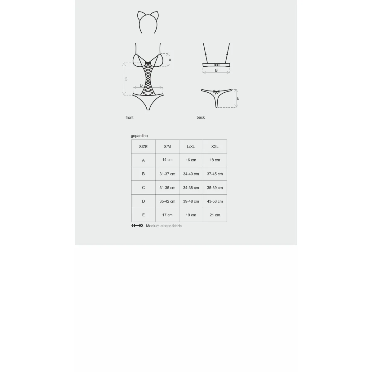 Gepardina 3er Kostüm Schwarz von Obsessive | Fesselliebe.de