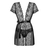 Alluria Peignoir & Tanga Schwarz von Obsessive | Fesselliebe.de