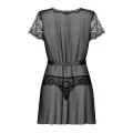 Alluria Peignoir & Tanga Schwarz von Obsessive