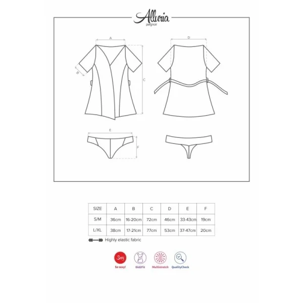 Alluria Peignoir & Tanga schwarz von Obsessive kaufen | Fesselliebe