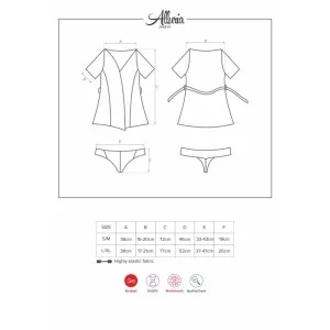 Alluria Peignoir & Tanga Schwarz von Obsessive
