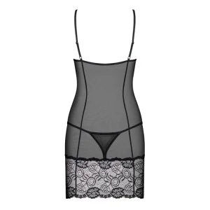 Alluria Chemise & Tanga Schwarz von Obsessive