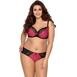 Plus Size Panty Pink-Schwarz V-8463 von Axami Size Plus