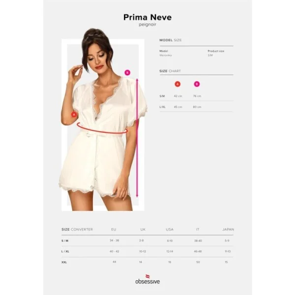 Prima Neve Peignoir weiß von Obsessive kaufen | Fesselliebe