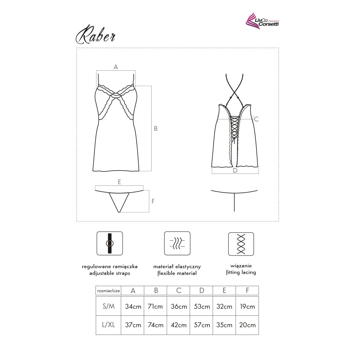 Raber Chemise & Tanga Coffee von LivCo Corsetti Fashion kaufen | Fesselliebe