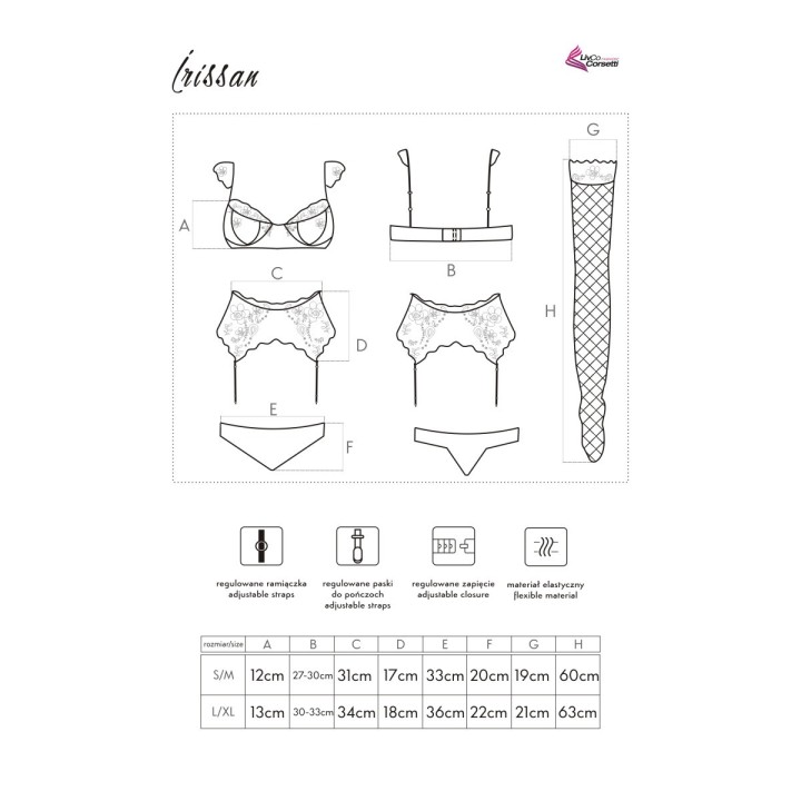 Iriss4er Set mit Strumpfgürtel And Strümpfen Weiss von Livco Corsetti Fashion | Fesselliebe.de