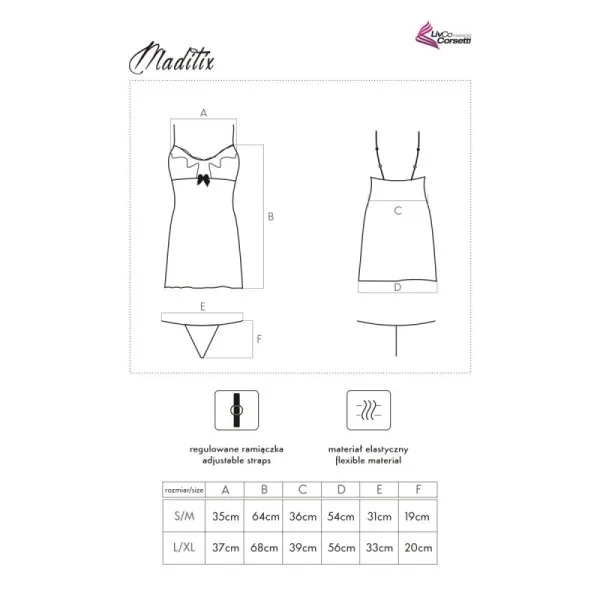 Maditix Chemise schwarz von LivCo Corsetti Fashion kaufen | Fesselliebe