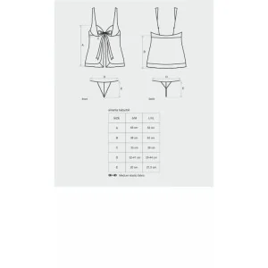 Amanta Babydoll & Tanga Schwarz von Obsessive