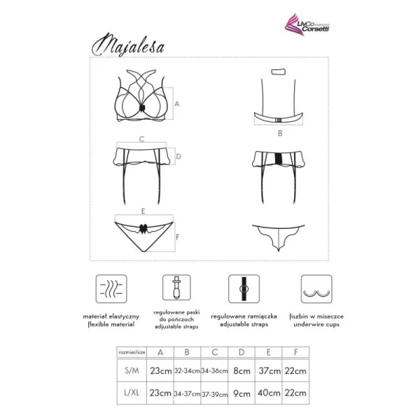 Majalesa 3er Set schwarz von LivCo Corsetti Fashion kaufen | Fesselliebe