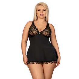 Luvae Babydoll & Tanga Schwarz Size Plus von Obsessive Size Plus | Fesselliebe.de