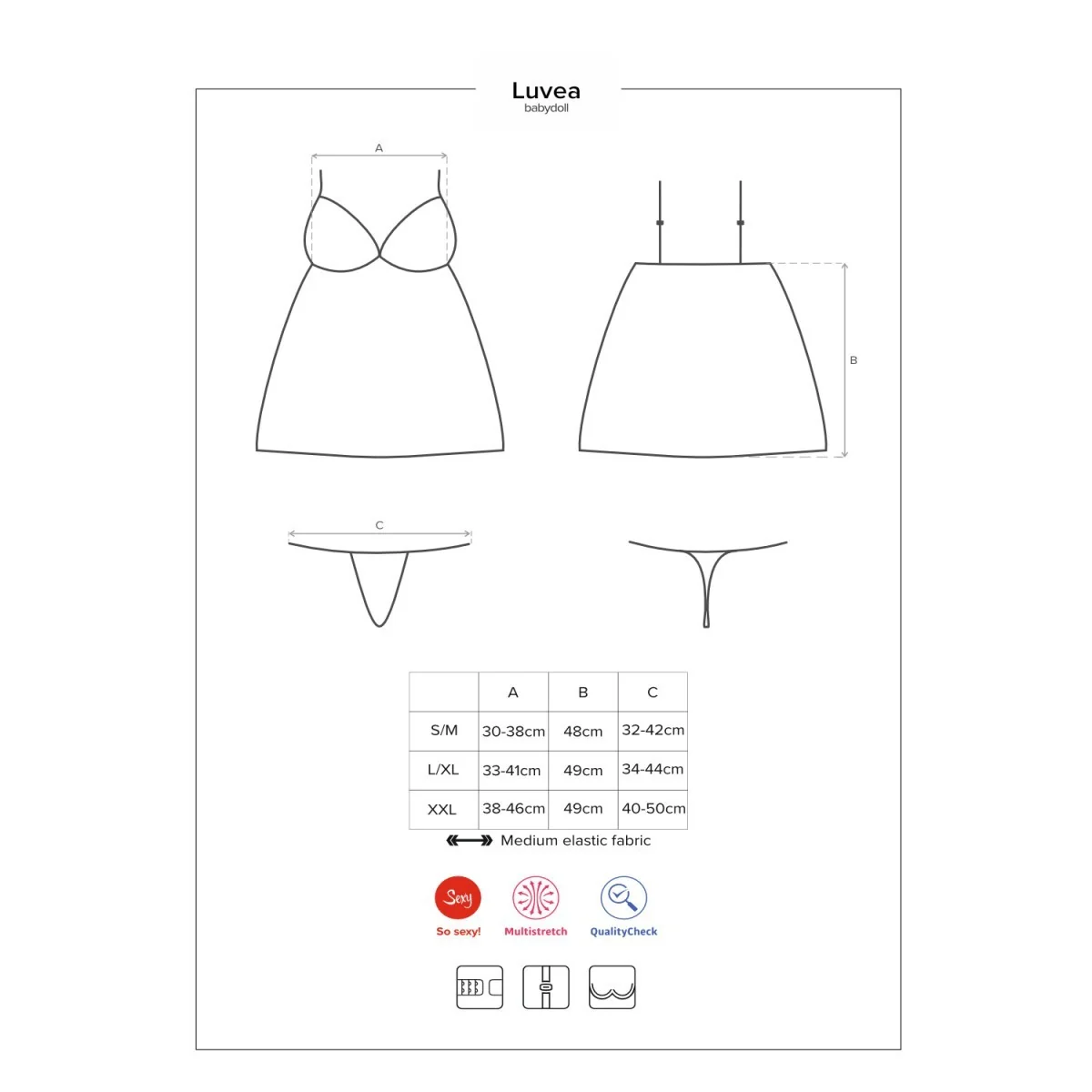 Luvae Babydoll & Tanga schwarz Size Plus von Obsessive Size Plus kaufen | Fesselliebe