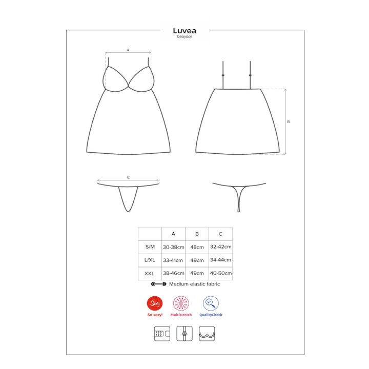 Luvae Babydoll & Tanga Schwarz Size Plus von Obsessive Size Plus | Fesselliebe.de