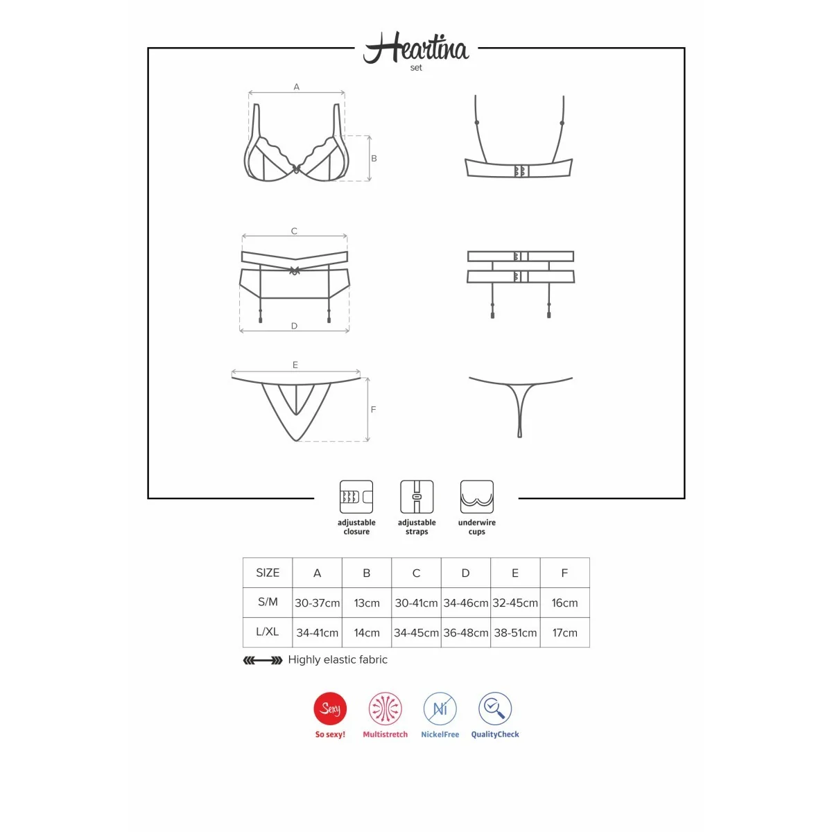 Heartina 3er Set rot von Obsessive kaufen | Fesselliebe