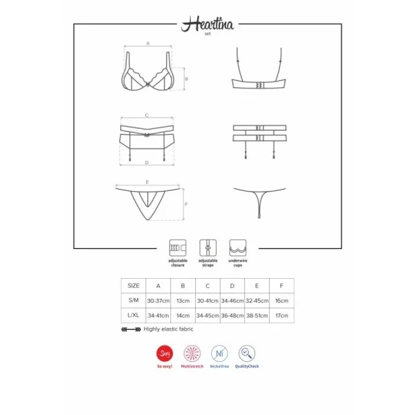 Heartina 3er Set rot von Obsessive kaufen | Fesselliebe