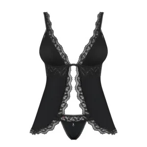 Arisha Babydoll & Tanga Schwarz von Obsessive