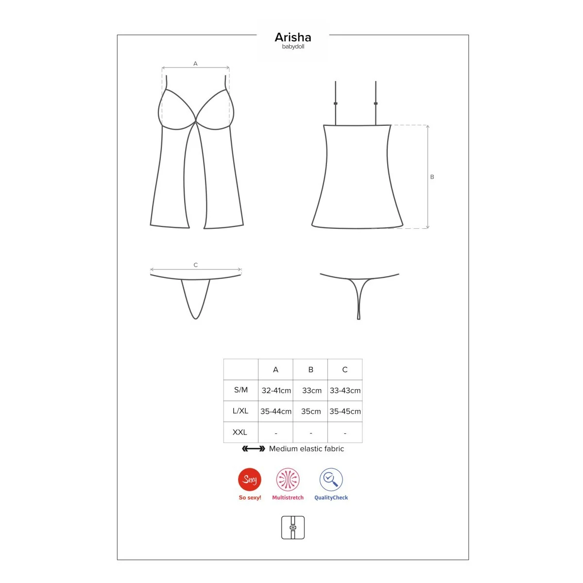 Arisha Babydoll & Tanga schwarz von Obsessive kaufen | Fesselliebe