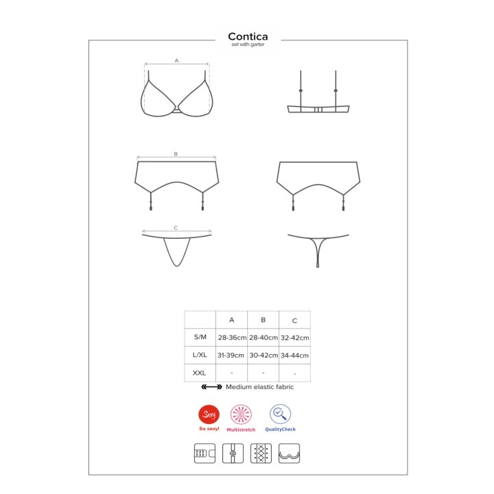 Contica 3er Set Schwarz von Obsessive | Fesselliebe.de