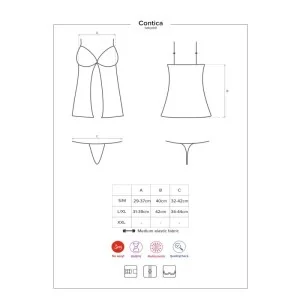 Contica Babydoll & Tanga Schwarz von Obsessive