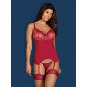 Rosalyne Korsett & Tanga Rot von Obsessive