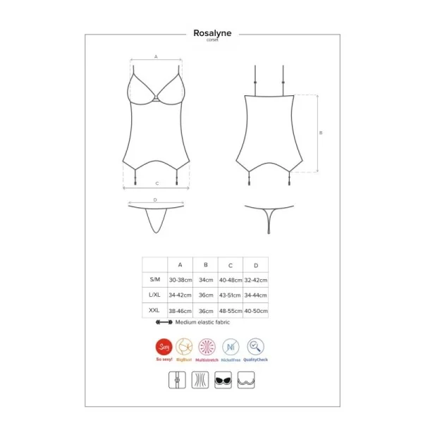 Rosalyne Korsett & Tanga rot von Obsessive kaufen | Fesselliebe