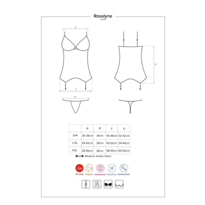 Rosalyne Korsett & Tanga Rot von Obsessive | Fesselliebe.de