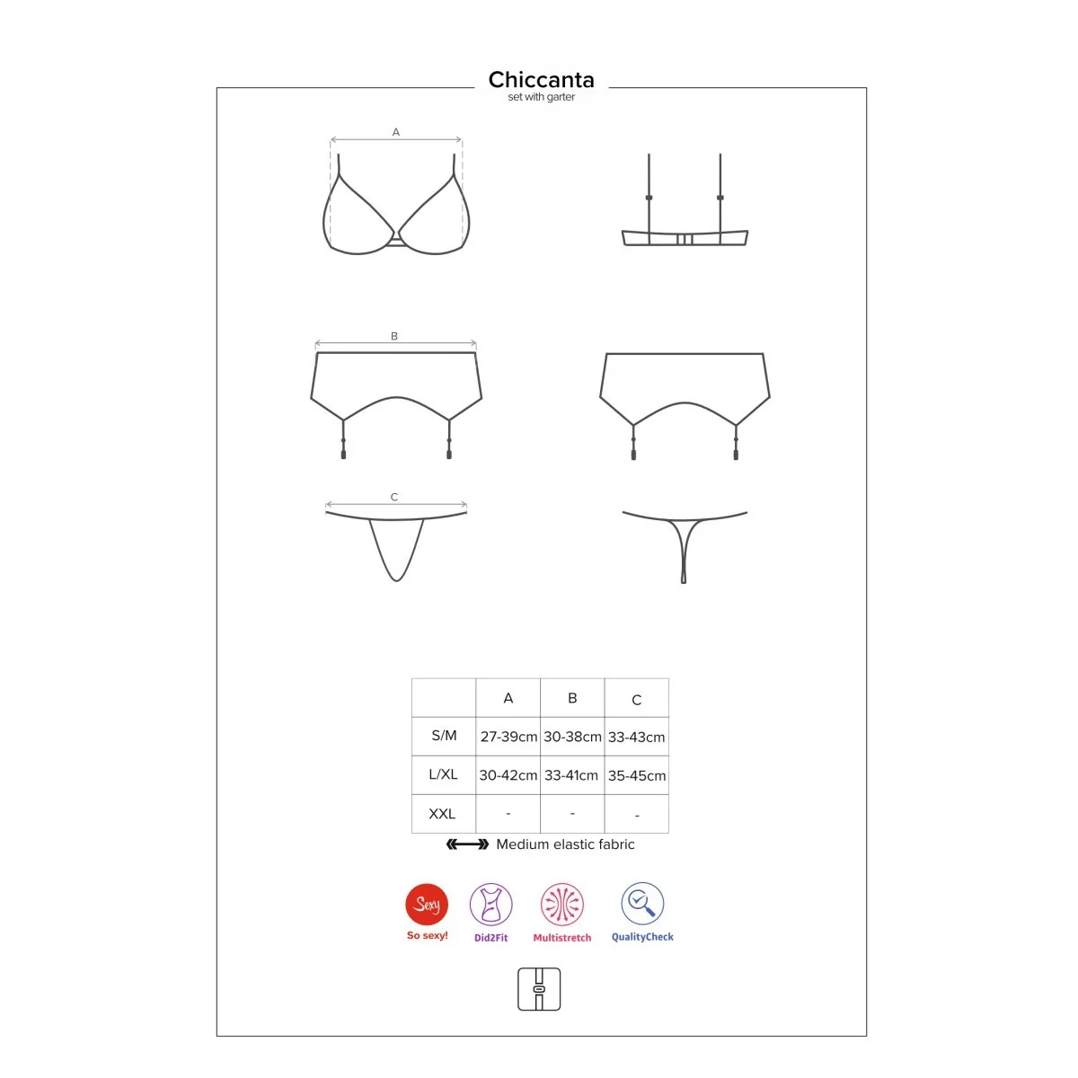 Chiccanta 3er Set schwarz von Obsessive kaufen | Fesselliebe