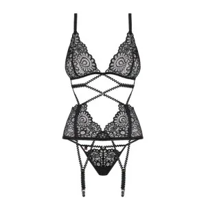 Mixty Korsett & Tanga Schwarz von Obsessive