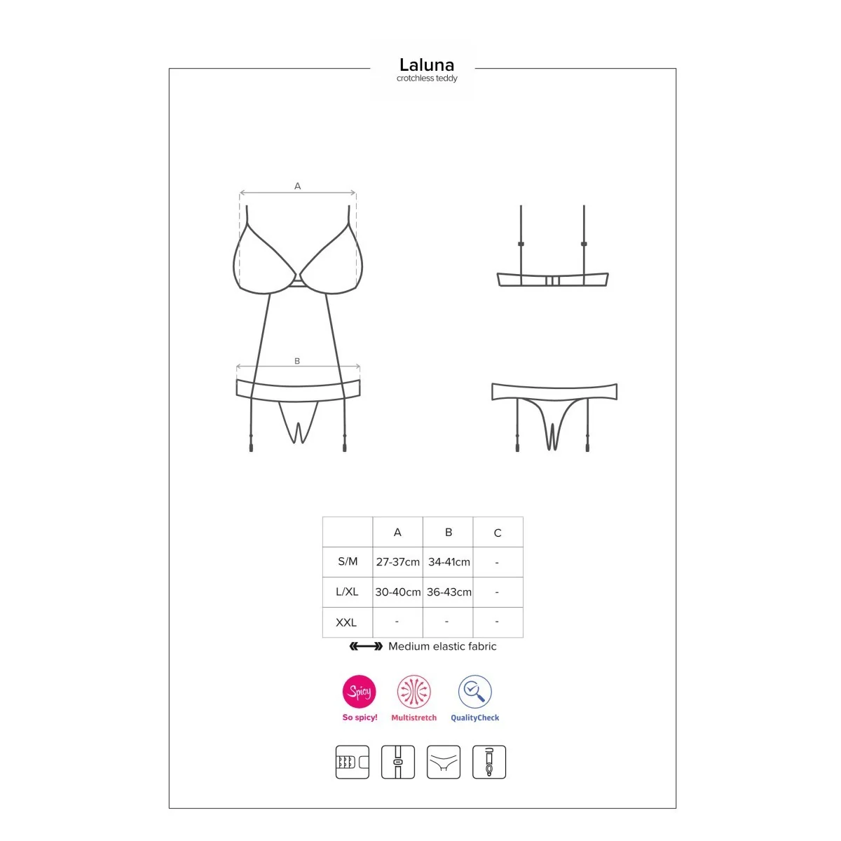 Laluna offener Schritt Body schwarz von Obsessive kaufen | Fesselliebe