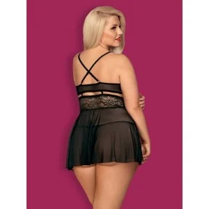 Babydoll & Tanga Schwarz Size Plus 838-Bab-1 von Obsessive Size Plus