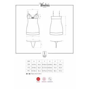 Wonderia Chemise & Tanga Schwarz von Obsessive