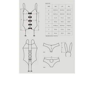 Bunny Suit 4 Pcs Schwarz von Obsessive