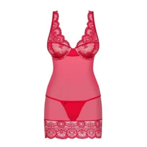 Chemise & Tanga Rot 853-Che-3 von Obsessive