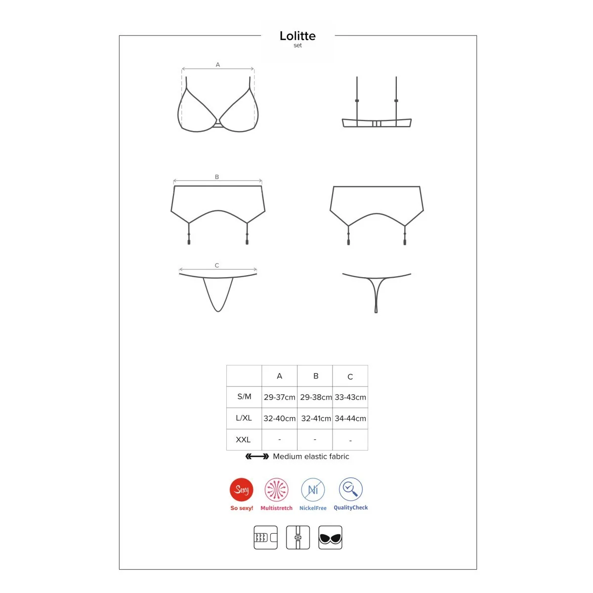 Lolitte 3er Set schwarz von Obsessive kaufen | Fesselliebe