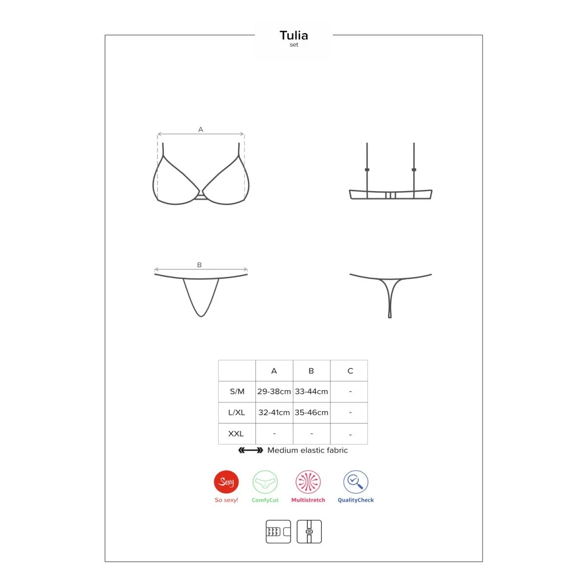 Tulia 2er Set schwarz von Obsessive kaufen | Fesselliebe