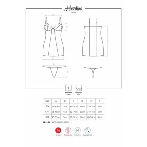 Heartina Chemise & Tanga Schwarz von Obsessive