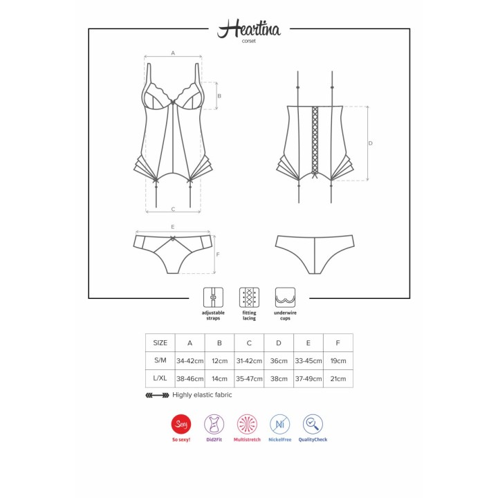 Heartina Korsett & Tanga Schwarz von Obsessive | Fesselliebe.de