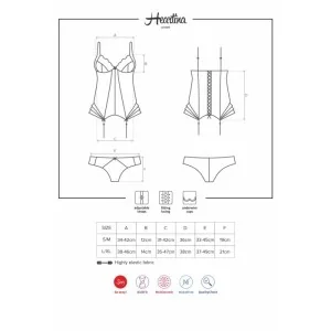 Heartina Korsett & Tanga Schwarz von Obsessive