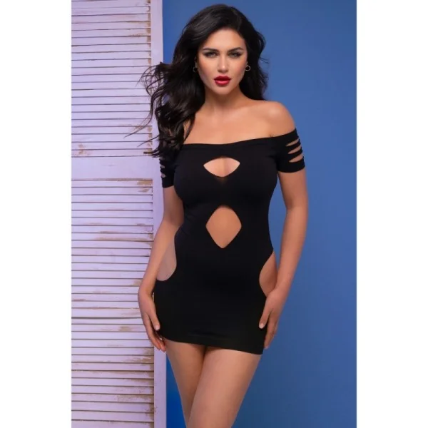 Nahtloses Minikleid CR4671 schwarz von Chilirose kaufen | Fesselliebe