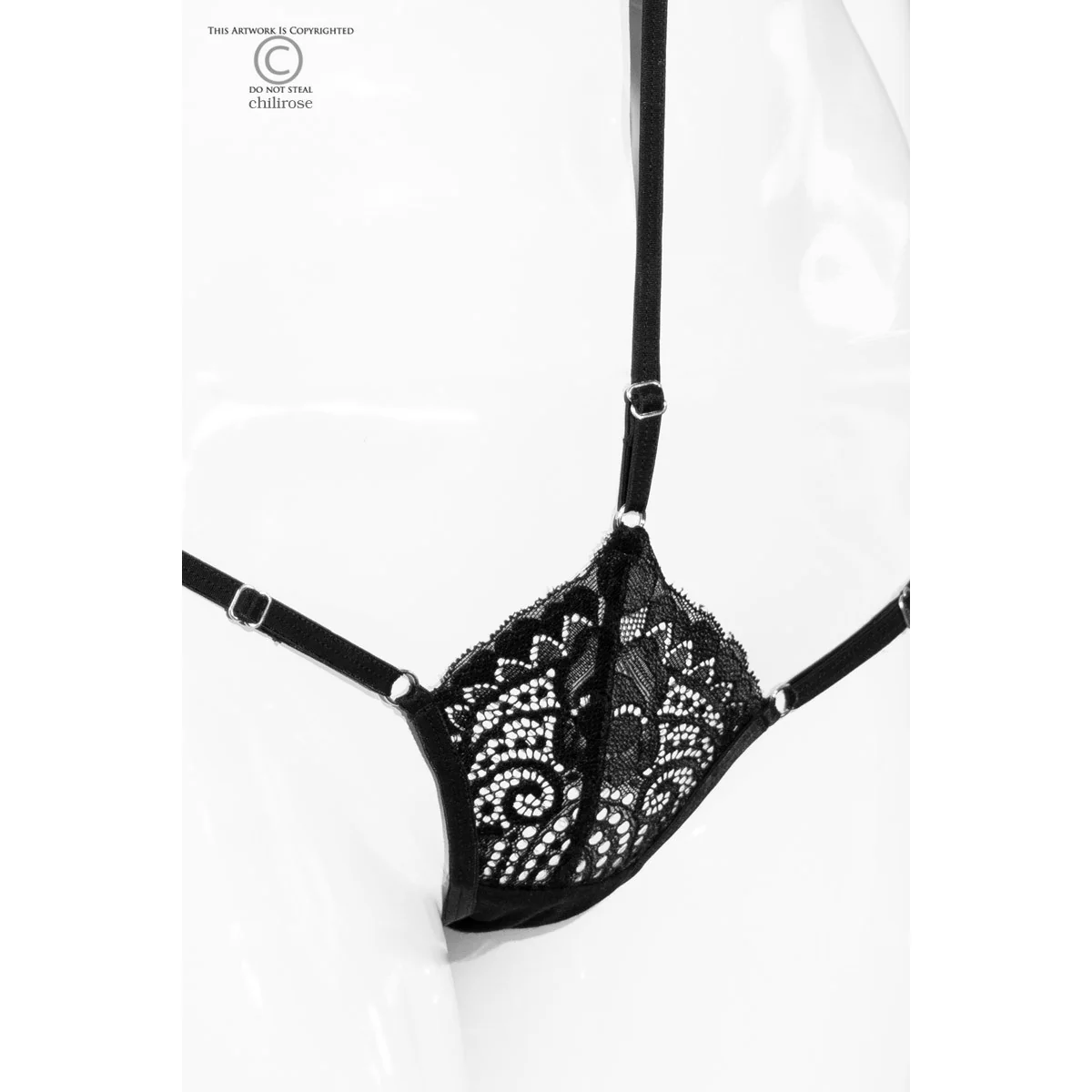 String mit Choker CR4385 schwarz von Chilirose kaufen | Fesselliebe