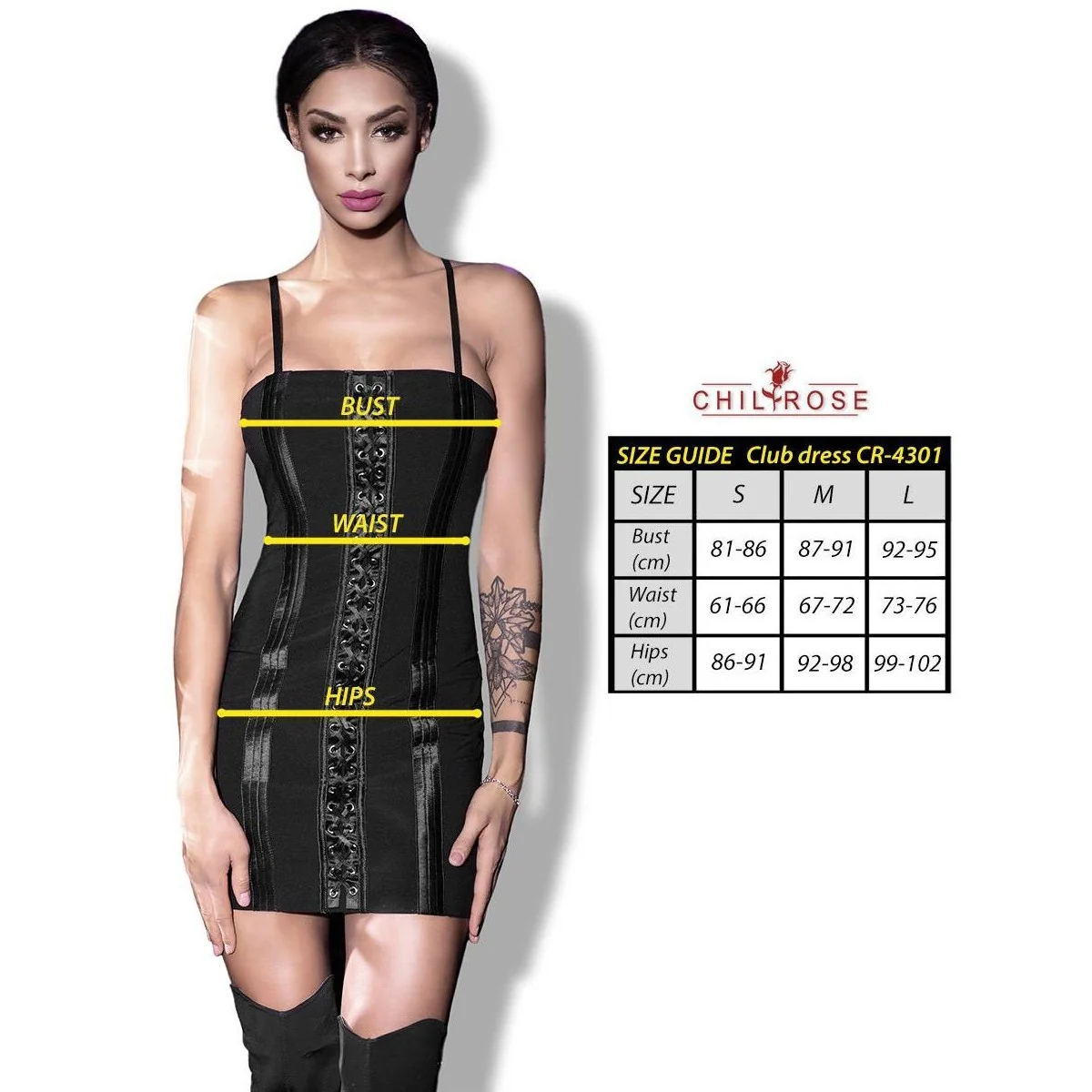 Minikleid CR4301 schwarz von Chilirose kaufen | Fesselliebe