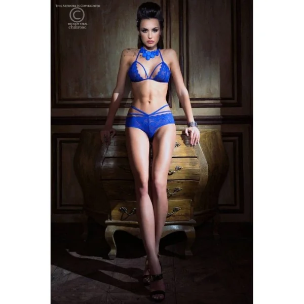 Spitzen-Set CR3786 blau von Chilirose kaufen | Fesselliebe