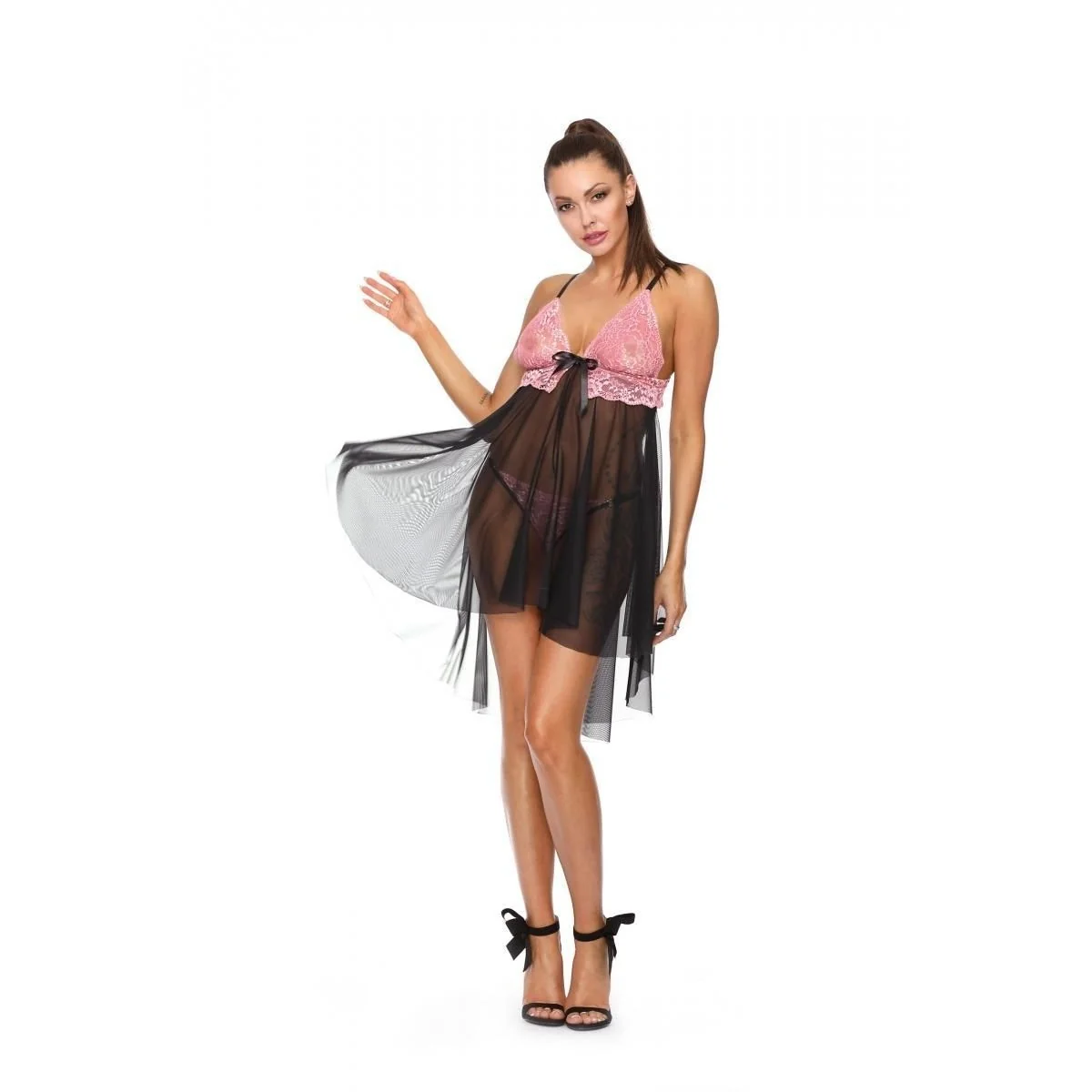 Schwarzes Babydoll D-332 von Excellent Beauty kaufen | Fesselliebe