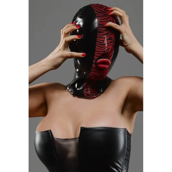 Maske Tdmaskblack002 Schwarz/Rot von Demoniq Total Domination Collection kaufen | Fesselliebe