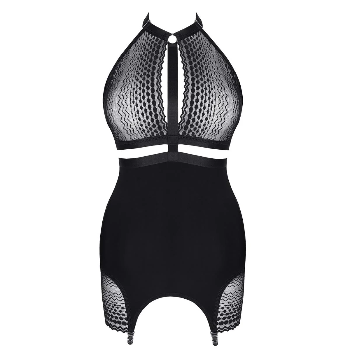 Schwarzes Straps-Kleid Lxpriscila001 von Demoniq Ladyx kaufen | Fesselliebe