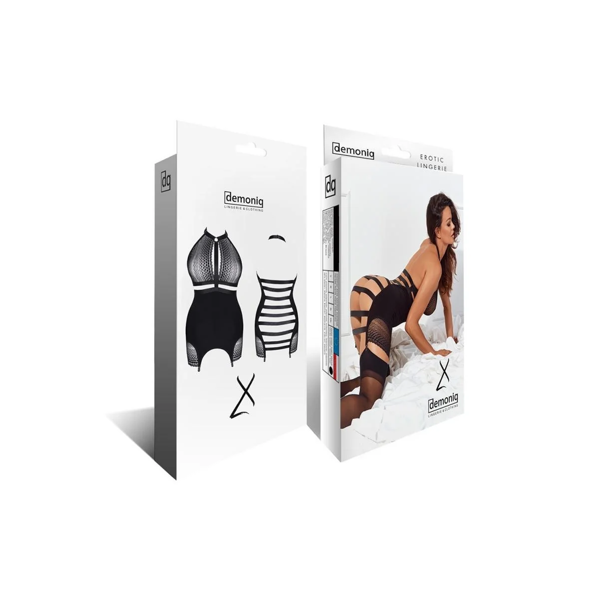 Schwarzes Straps-Kleid Lxpriscila001 von Demoniq Ladyx kaufen | Fesselliebe