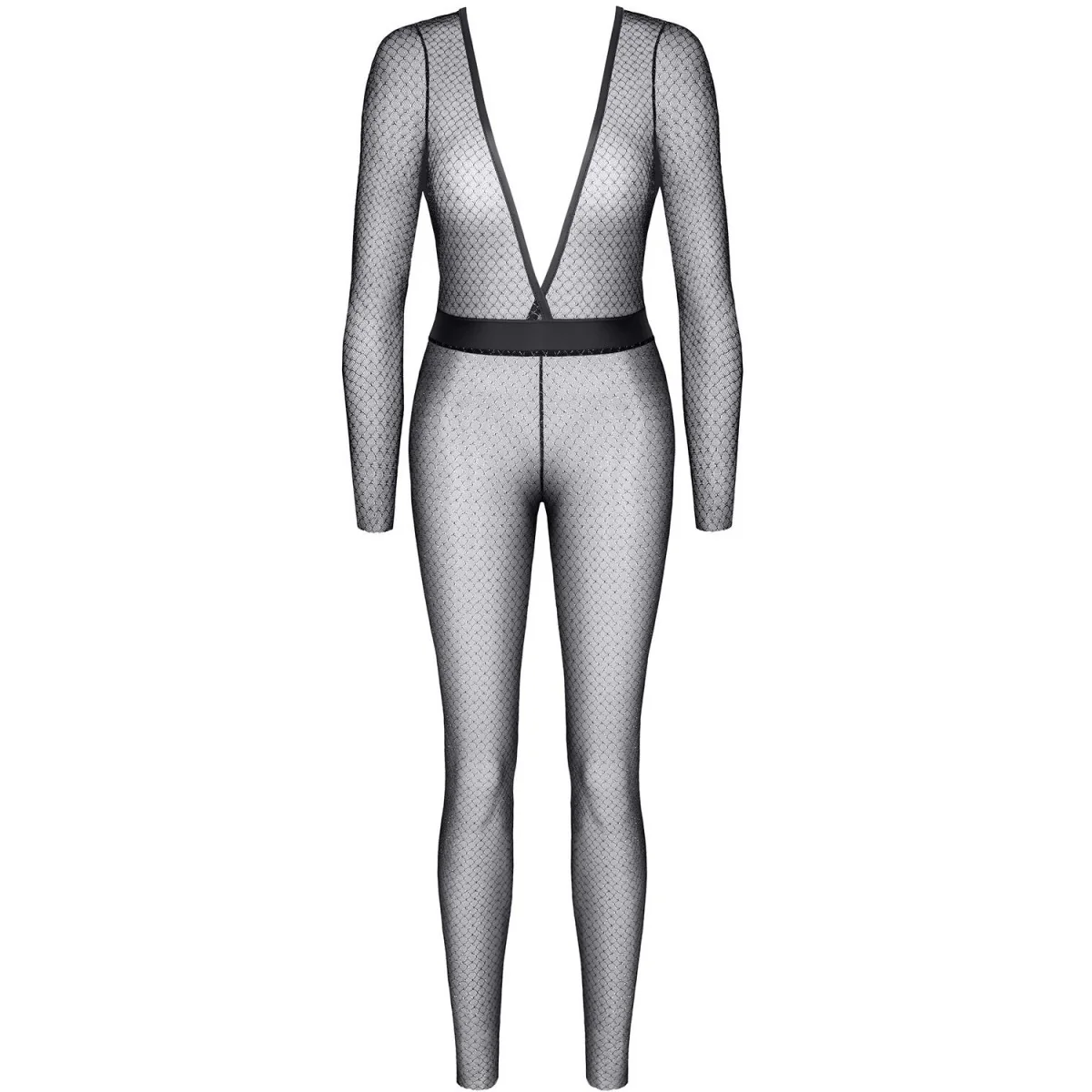 Schwarz/Silbernes Jumpsuit Stedvige001 von Demoniq Silver Touch Collection kaufen | Fesselliebe